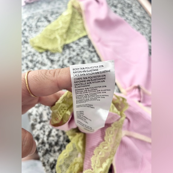 NWT Urban Outfitters Women's Pink crop top w/ yellow lace trim Sz avail: S,M,L - Picture 8 of 10